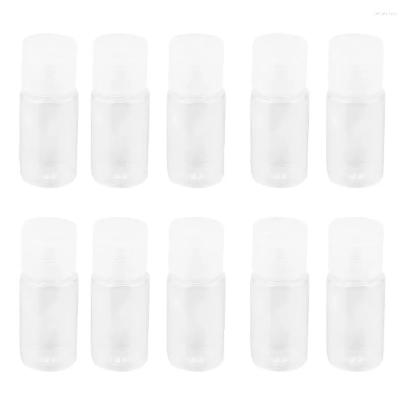 Garrafas de armazenamento 24 pcs 10ml flip top garrafa maquiagem loção enchimento sub para viagem recarregável de plástico de emulsão