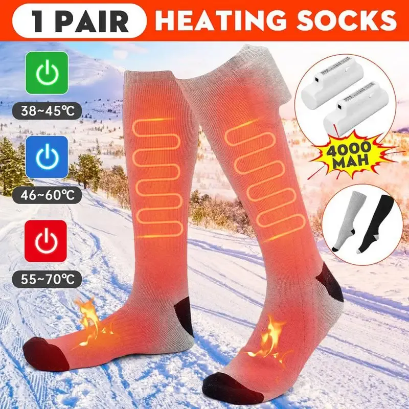 Outil Chaussettes Chauffantes Électriques Botte Chauffe-Pieds Usb Rechargeable Chauffage Chauffe-Pieds Artefact Antifroid Chaussettes De Sport D'hiver Chauffage D'hiver