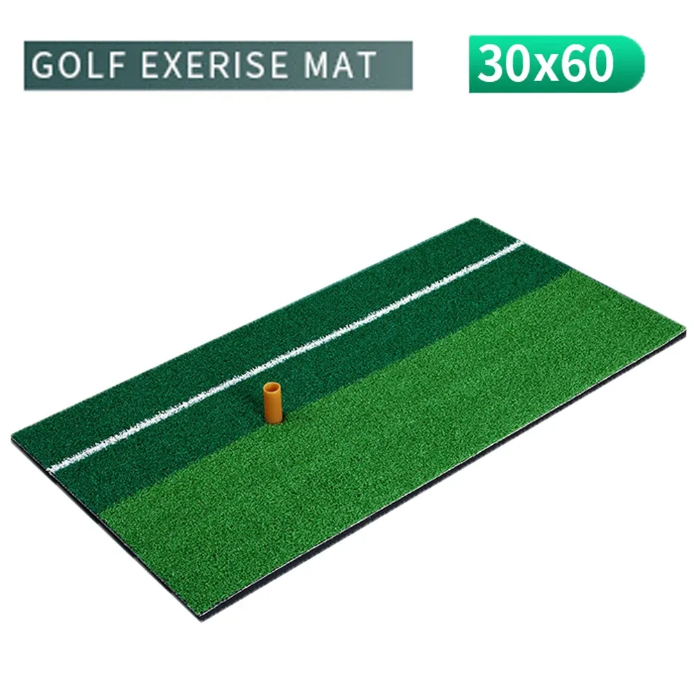 Aids Indoor Golf Practice Mat Training Hitting Pad Practice Grass Mat Grassroots Green Golf Tools Backyard 30x60cm With Rubber Tee