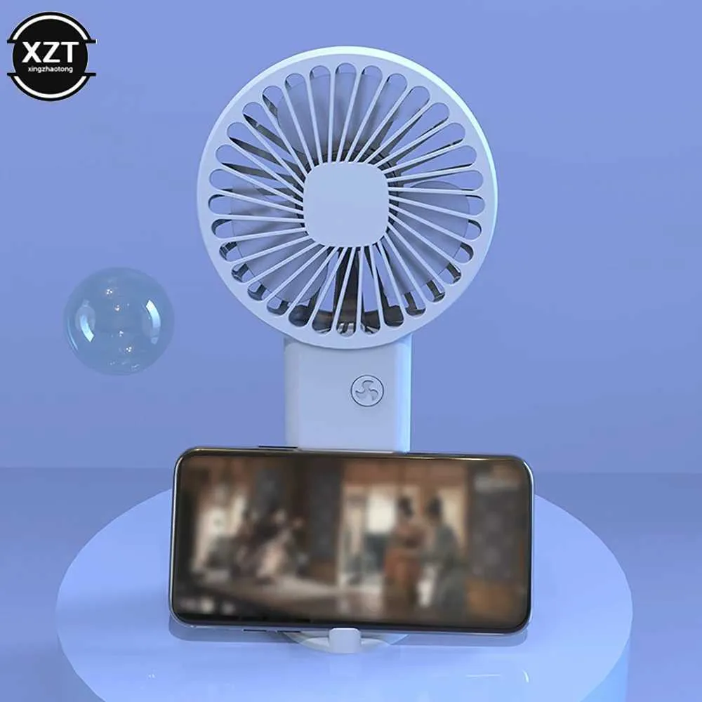 Electric Fans Portable Mini Fan USB Cooling Battery Portable Hand Fans With Summer Outdoor Base 3 Speed Hand Hold Fan With Phone Holder 240319