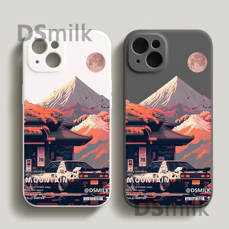 Snow Mountain -telefonfodral för iPhone 15 14 13 Pro 12 11 Pro XS X XR Max 8 7 SE Strong Silicone Cases Soft Back Cover