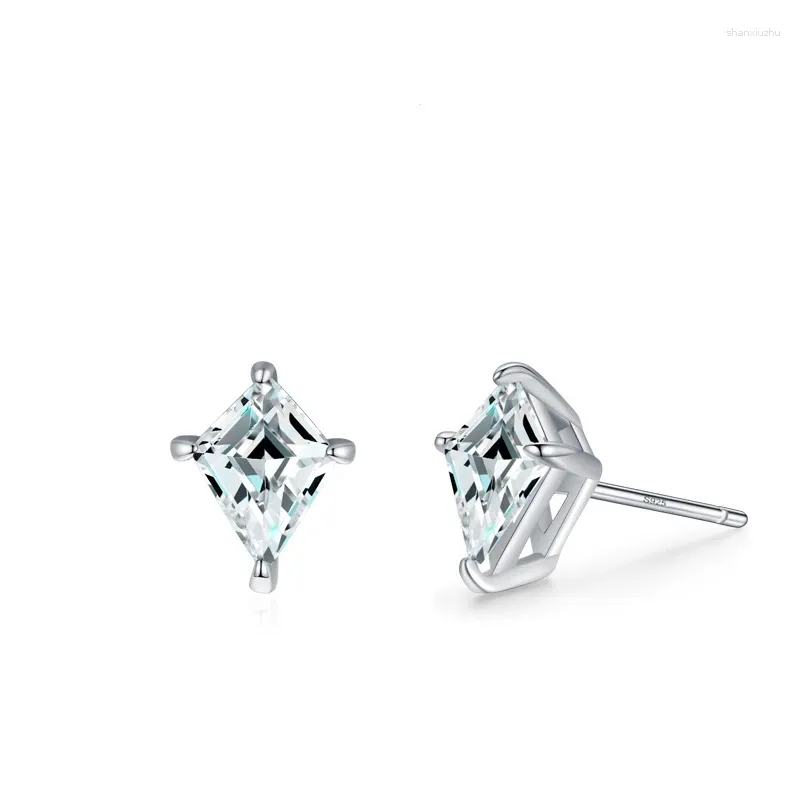 Stud Earrings S925 Silver Diamond Female European And American Temperament Internet Celebrity Instagram Simulation