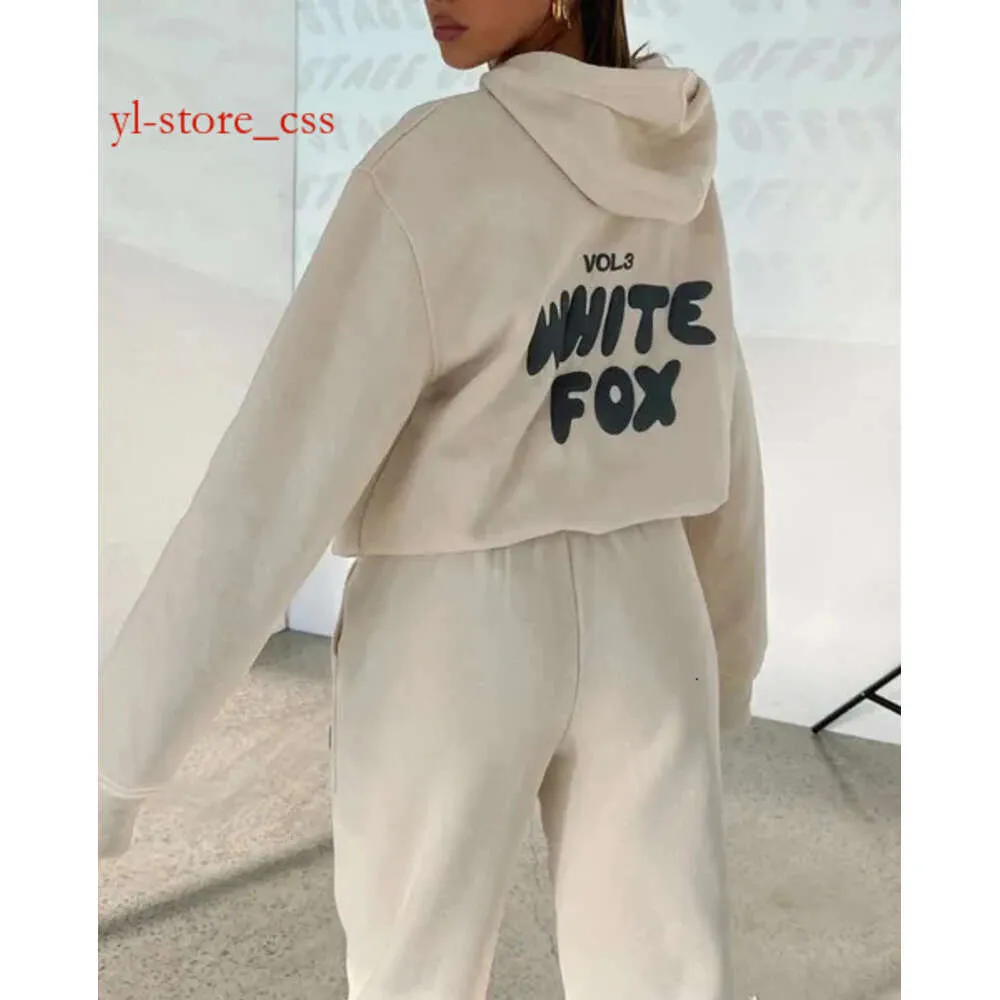 Tracksuit Branco Designer Fox Hoodie Define Dois 2 Piece Set Mulheres Mens Roupas White Fox Hoodie Mangas Pulôver Com Capuz Fatos Primavera Outono Inverno 3487