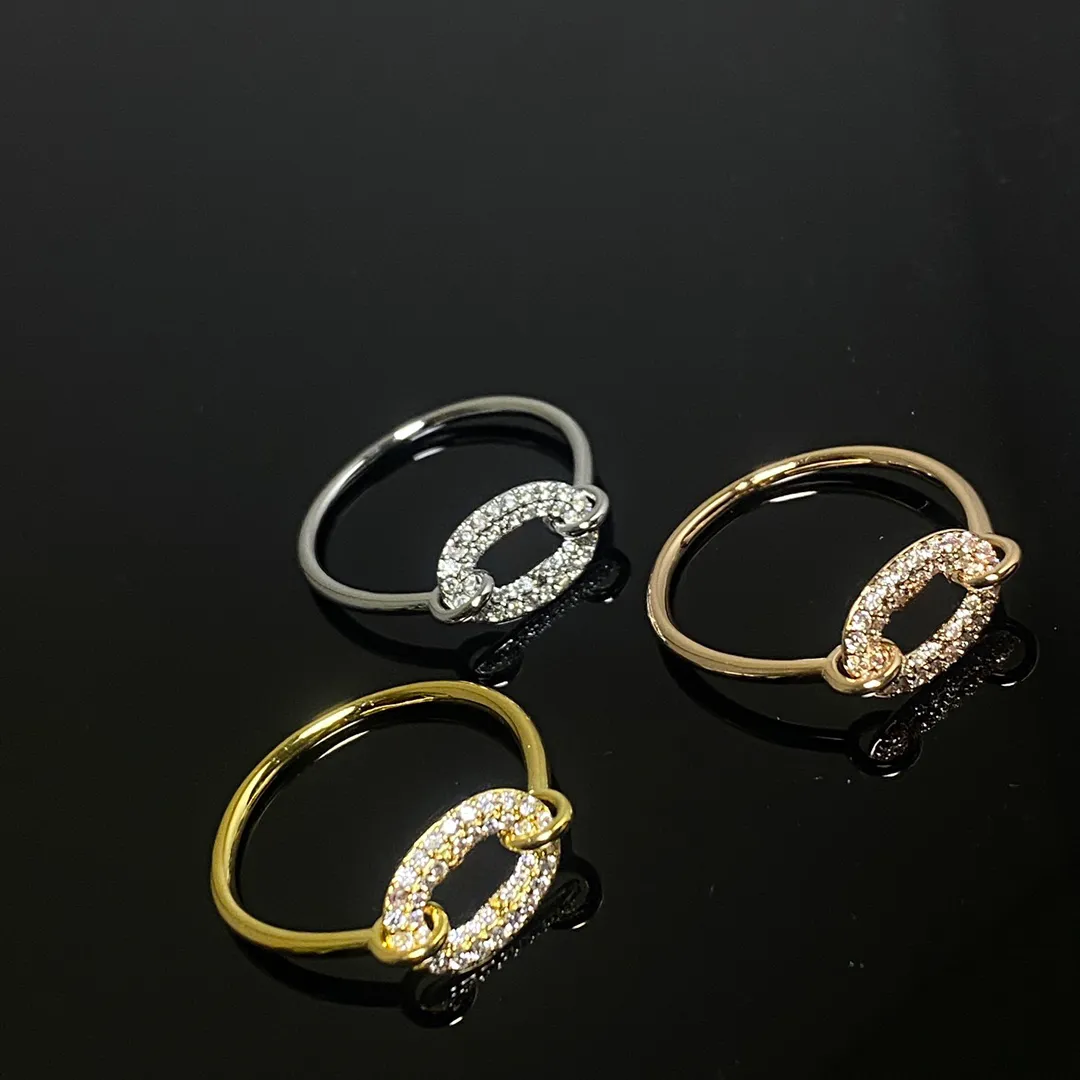 Högkvalitativ H Brand Ring Nya Diamond Pig Nose Rings för kvinnor Lyxig engagemangsmycken Storlek 6-8 Lady Girls Party Gift