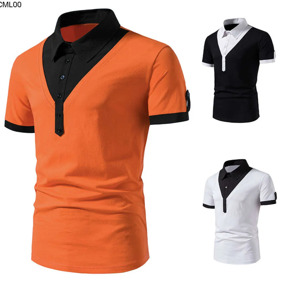 Été nouvelle taille européenne hommes mode faux deux pièces polo décontracté chemise à manches courtes Vs24 {catégorie}