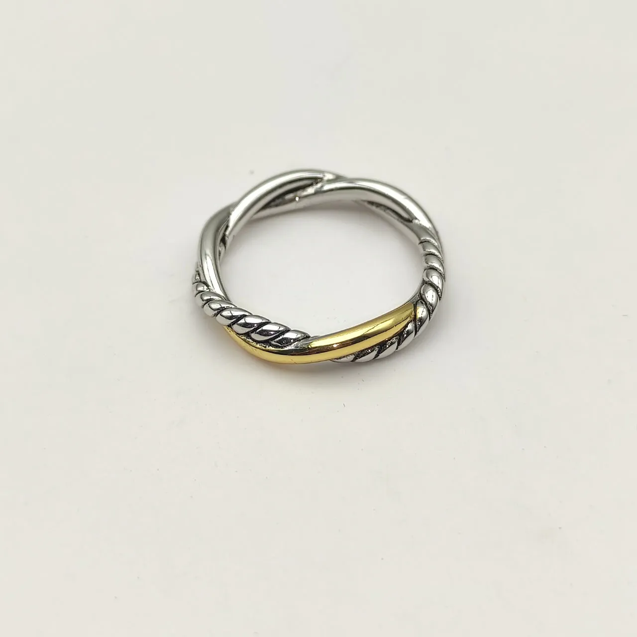 Dy Original Twisted Couple Ring 고품질 남성 S925 실버 링 패션 디자이너 여성 사랑하는 사람을위한 여성 반지 선물