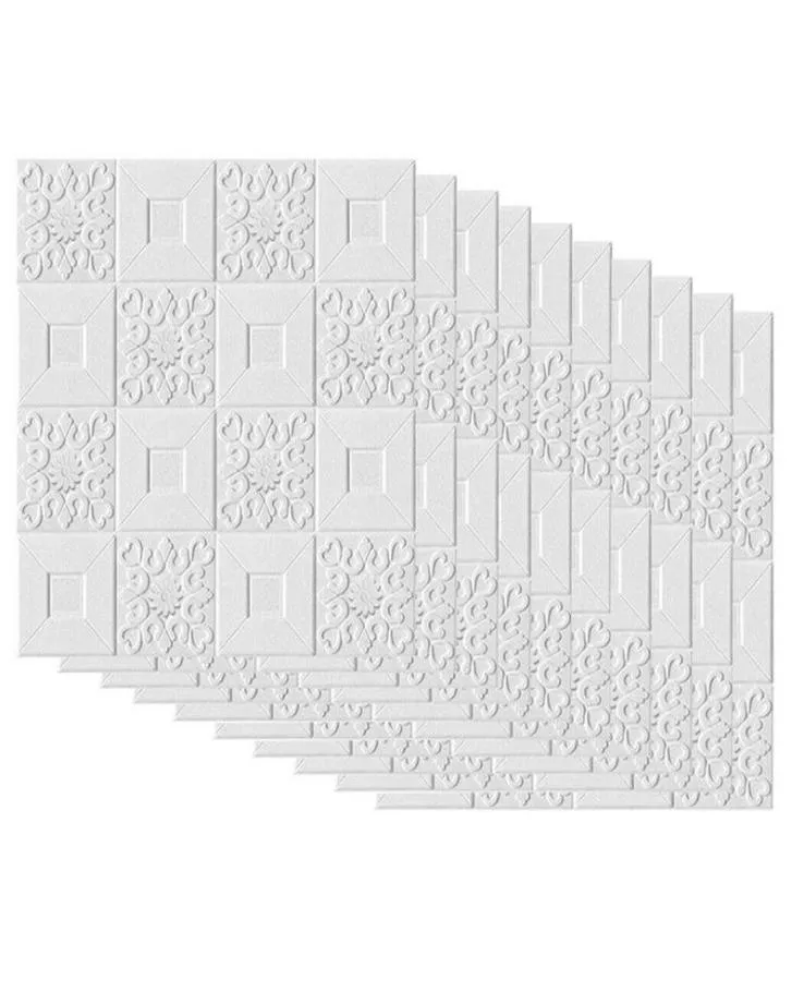 Wall Stickers 10Pcs 3D SelfAdhesive Tile Brick Panel Roof Sticker Foam Wallpapers6027362