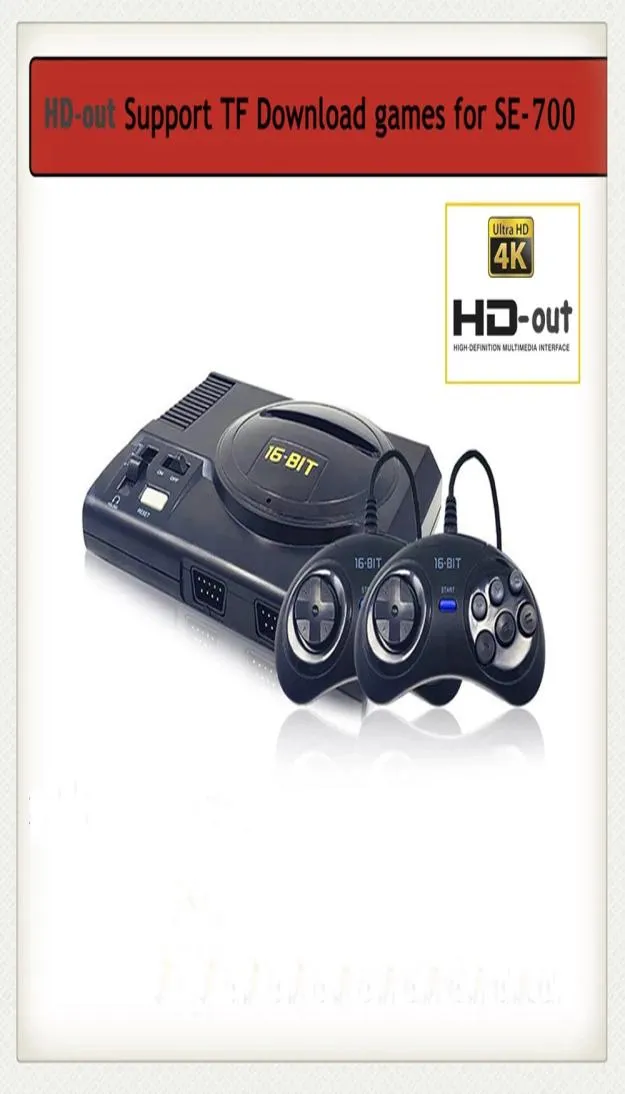 4K HD 16 Bit Süper Mini Oyun Konsolu Sega MD 100 için 1 Elde Taşınır Oyuncu Çift Gamepads Kutu Denetleyici Adaptörü Hediye1621289