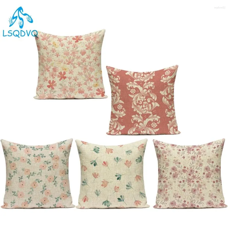 Pillow Pink Decorative Pillows Case Flower Plant Leaf Leaves Fall Decor Pillowcase Cover For Girl Living Room Home Decoration