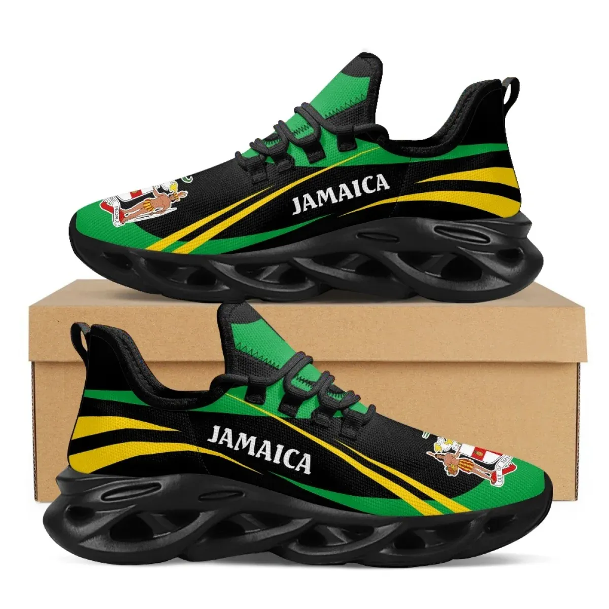 النعال جامايكا العلم طباعة أحذية الرجال أحذية رياضية 2022 شفرة الجري أحذية تنفس الرجال أحذية مدرب الموضة أحذية غير رسمية للرجال