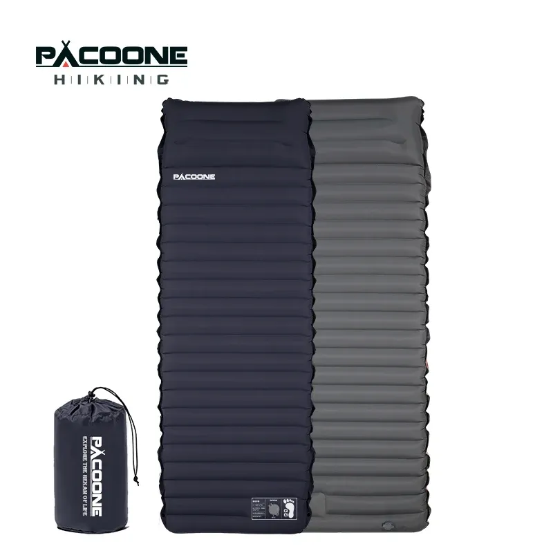 Tapis PACOONE 10Cm épaissir le coussin de couchage ultraléger matelas pneumatique autogonflant lit d'épissure tapis de pique-nique de plage coussin d'air de tente de Camping