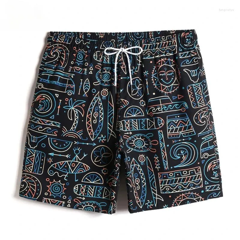 Pantaloncini da uomo 2024 Quick Dry Beach Resort Pantaloni di grandi dimensioni Sciolti a cinque punti ad angolo piatto Nuoto Estate Grande tendenza