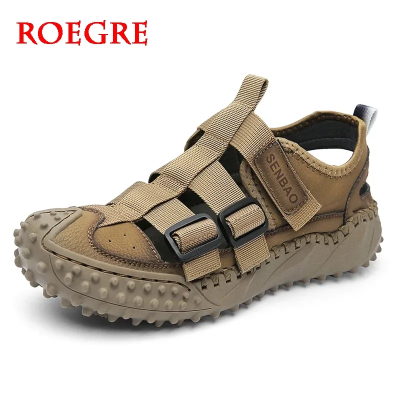 Sandalen hochwertige Herren Sandalen Sommer lässig Mode bequeme Hausschuhe Fahren Fahren handgefertigt römisch flach sandalen waten Männerschuhe