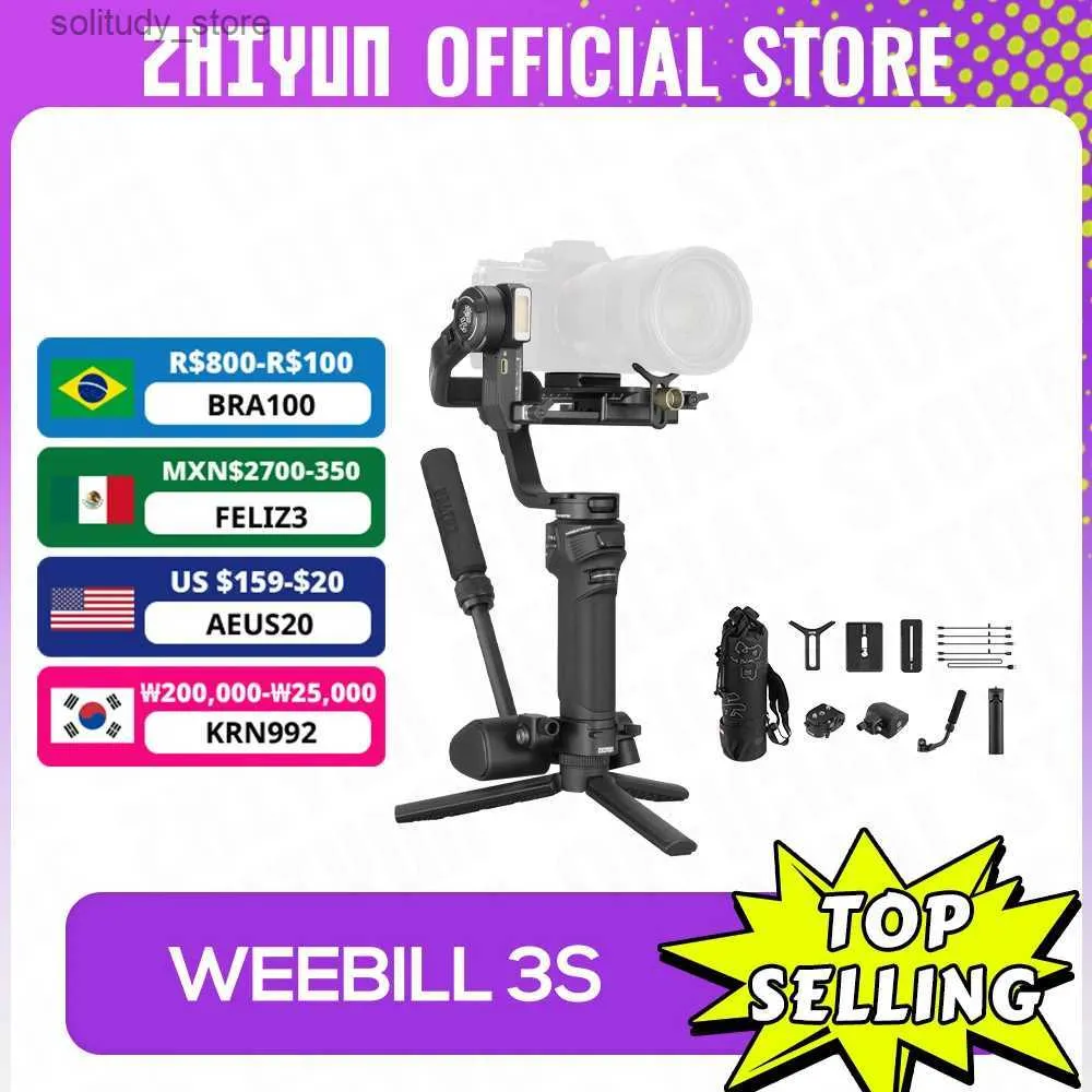 Stabilisateurs Zhiyun officiel Weebill 3S caméra stabilisateur de joint universel 3 axes appareil photo reflex portable sans miroir adapté pour Canon Panasonic Nikon Q240319