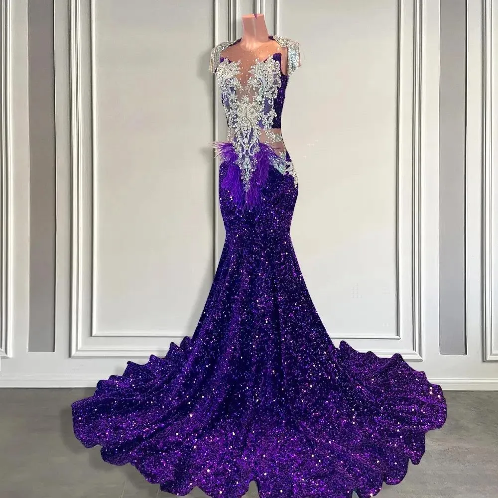 Dark Purple Prom Dresses, Beaded Prom Gowns: Sequined... From Babyonline,  $172.71 | DHgate.Com