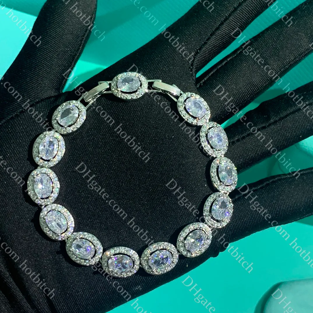 Classic Shining Diamond Bracelets Designer Sterling Silver Bracelet For Women Luxury Charm Bracelet Women High Quality Chain Jewelry With Box