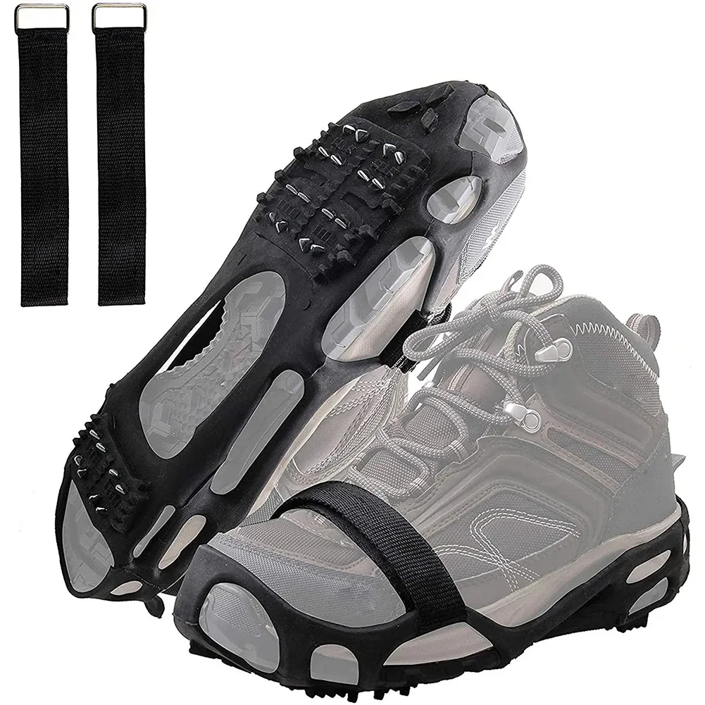 Accessoires 1 Pair Boots Ice Gripper Crampons Fishing 24 pointes pour chaussures Snow Walking Footwear Traction Cilats Randonnée