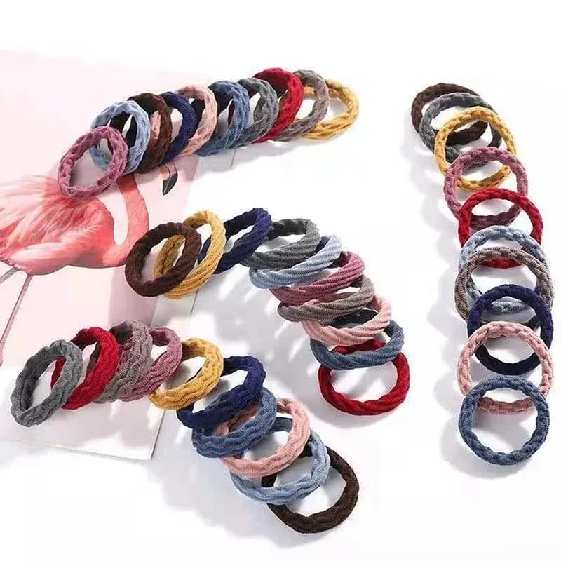 Chouchous élastiques en caoutchouc pour femmes et filles, couleur unie, 4 Cm, grand élastique pour queue de cheval, accessoires pour cheveux, cadeau, 20/30 pièces