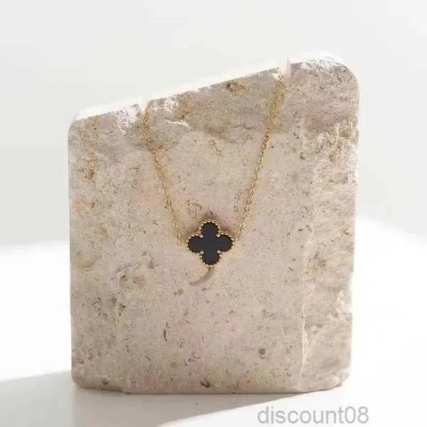 Van Clover Ketting Designer Vierbladige Ketting Lucky Four Leaf Gras Titanium Staal Miniatuurontwerp Kleurloos Hoge Schoonheid Kraagketting Mini Vrouwelijk 3HQL9