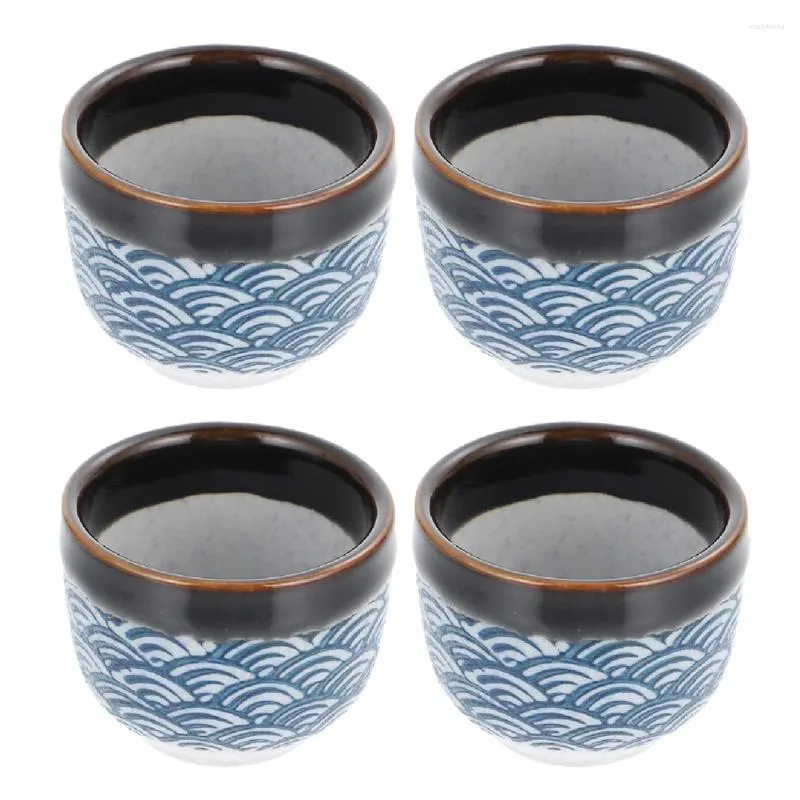 Copos de vinho 4pcs japonês Saki copos de cerâmica canecas conjunto de serviço doméstico para café