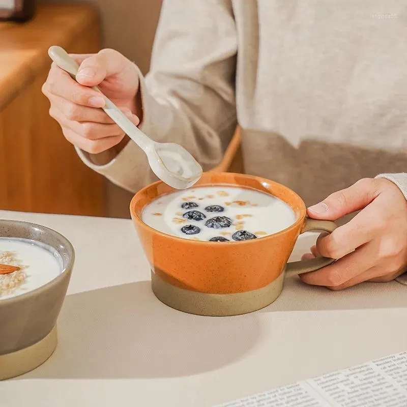 Muggar 380 ml minimalistisk vintage keramisk mugg kreativ stor kapacitet frukost kopp hem kaffe nordiska prickar stil eftermiddag te