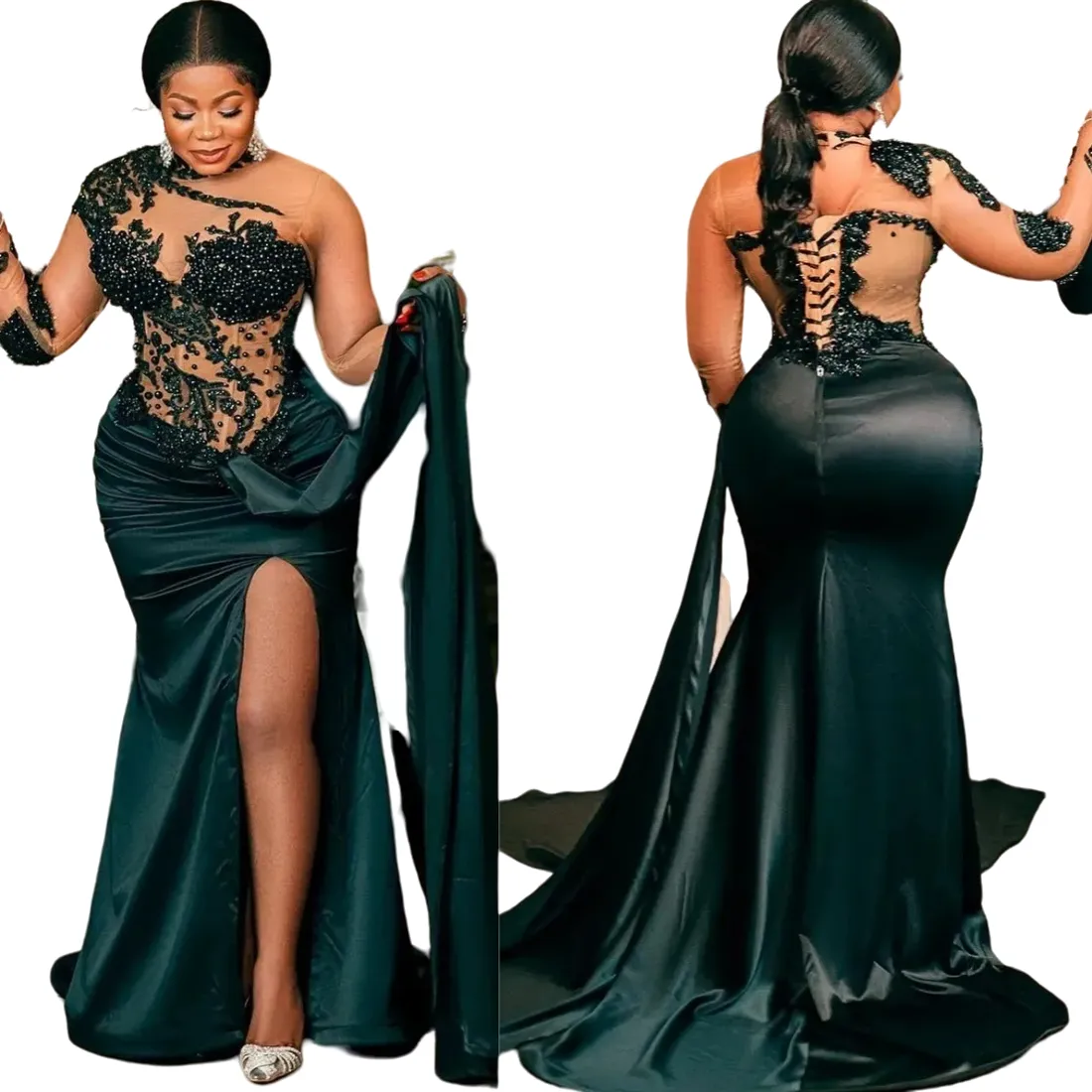 Robes De Bal Plus Taille: Robe De Soirée Noire Élégante Avec