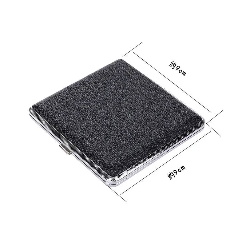 Cigarette Cases Leather Cigarette Tin Double Sided Flip Open Pocket Cigarette Box for 20 Cigarettes