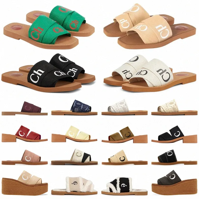 Sandales Sandales Flat Mules Slides Mila Plateforme Mila Cloud Soft Shoe Broidered Linen coin Sliders Beach Designer femme Big Head Slipper