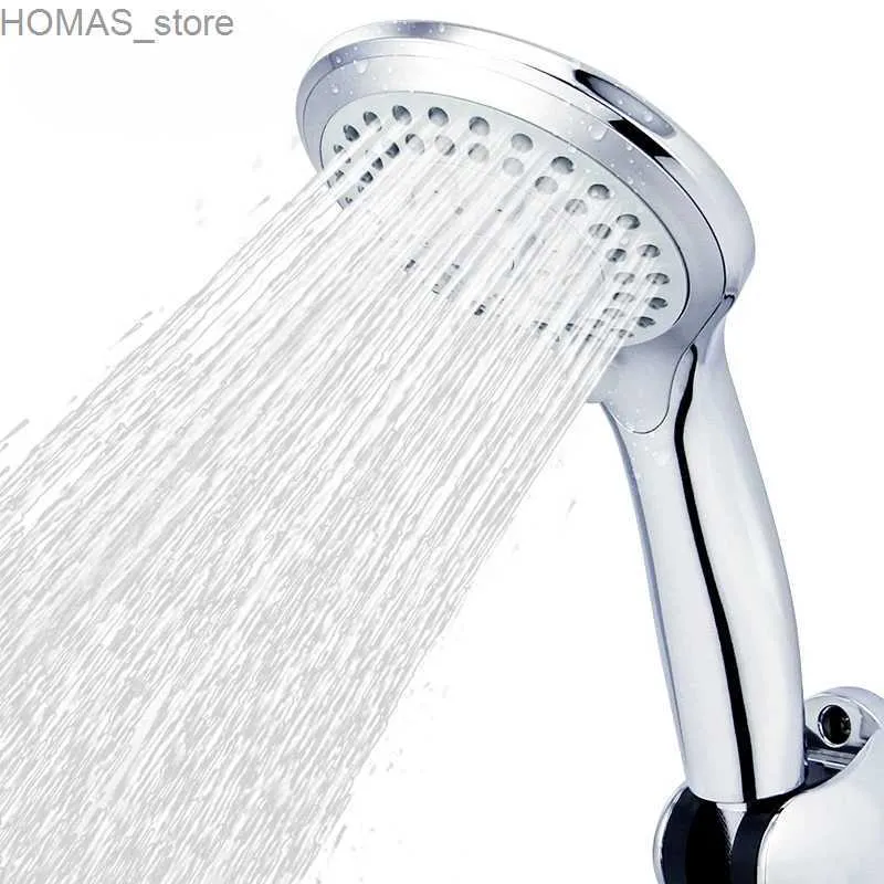 Bathroom Shower Heads Zhang Ji HandHeld 5 Modes Silicone Nozzle ABS Chrome Plating Rainfall Jet Spray High Pressure Powerful Showerhead Water Save Y240319