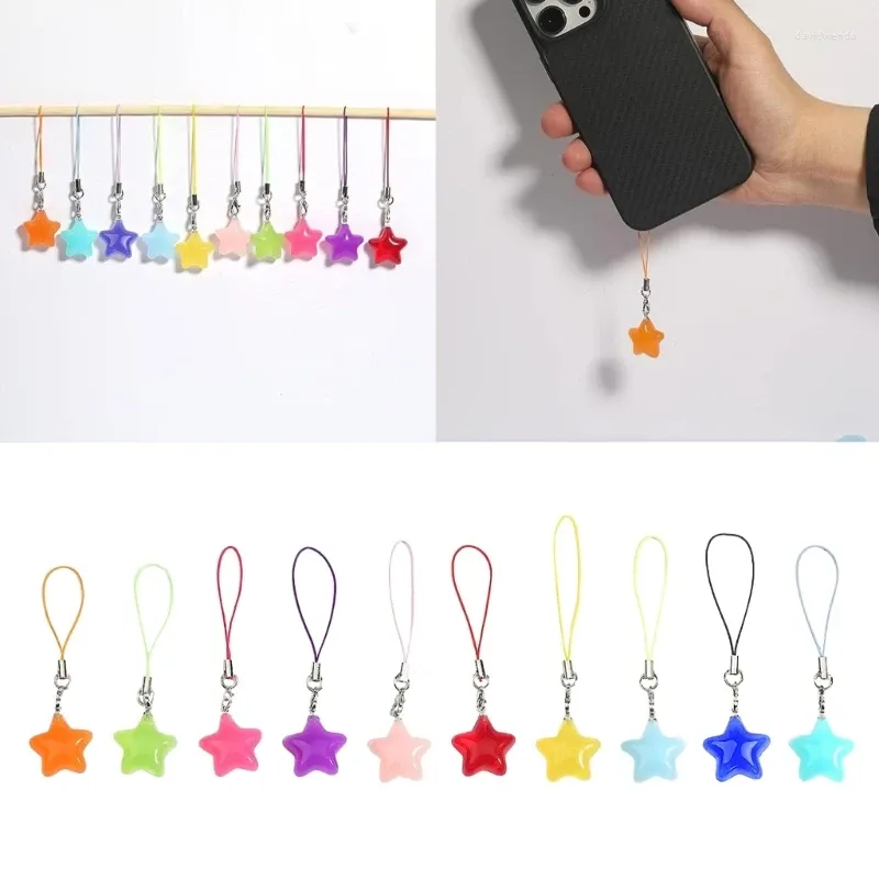 سلاسل المفاتيح Crystal Beads Five-Pointed Star Hang Tags Year Jewelry Making Tassels Lobster Clasp arndant for Keychain Crafts