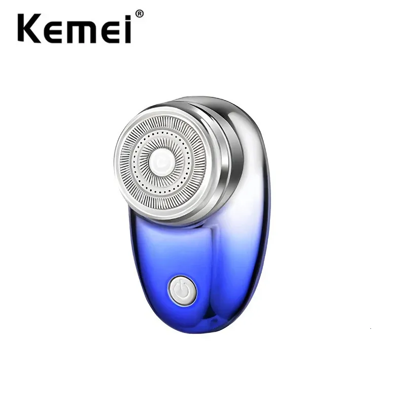 Kemei Mini Travel Travel Shaver Portable Rechargable Electric Razor Typec USB Pocket Size Машина для бритья для влажного и сухого использования 240314