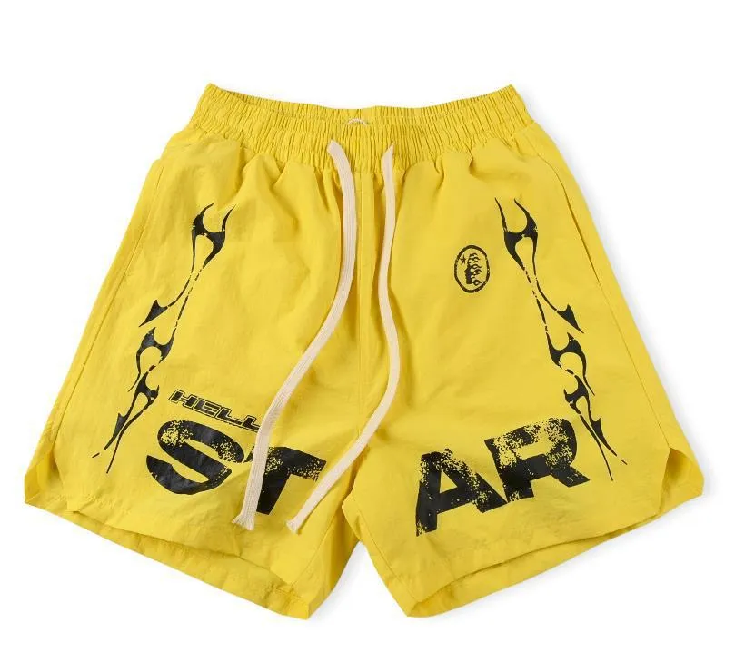 Hell Star Shorts Męskie szorty Projektant Swim Shorts Highquality Classic Flame Letter Printed Street Terry Forry For Men and Women In Summer Leis ZKSP