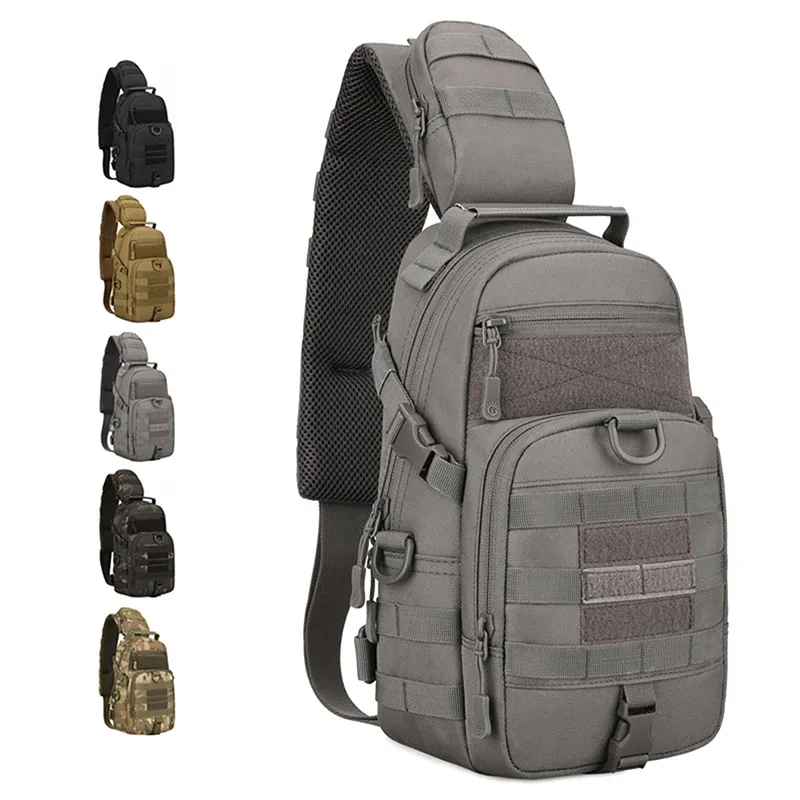 Väskor Protector Plus Tactical Sling Chest Pack Molle Militär Nylon axelväska män crossbody väska militär utomhus vandring cykelväska