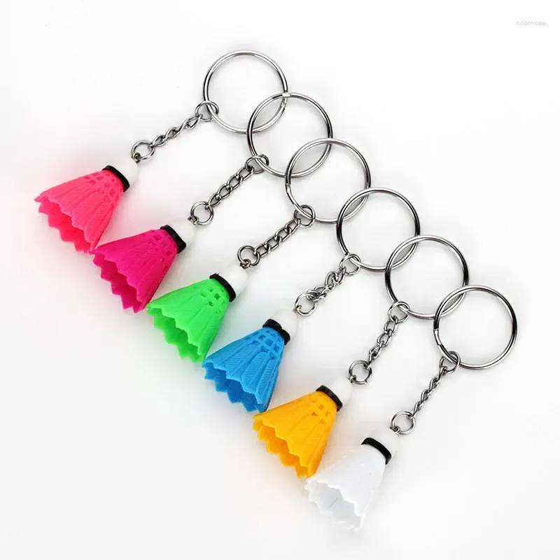 Party Favor 3pcs Mini Badminton Porte-clés Mignon Volant Porte-clés PVC Porte-clés Coloré Support Pour Voiture Sac Pendentif Club Cadeaux