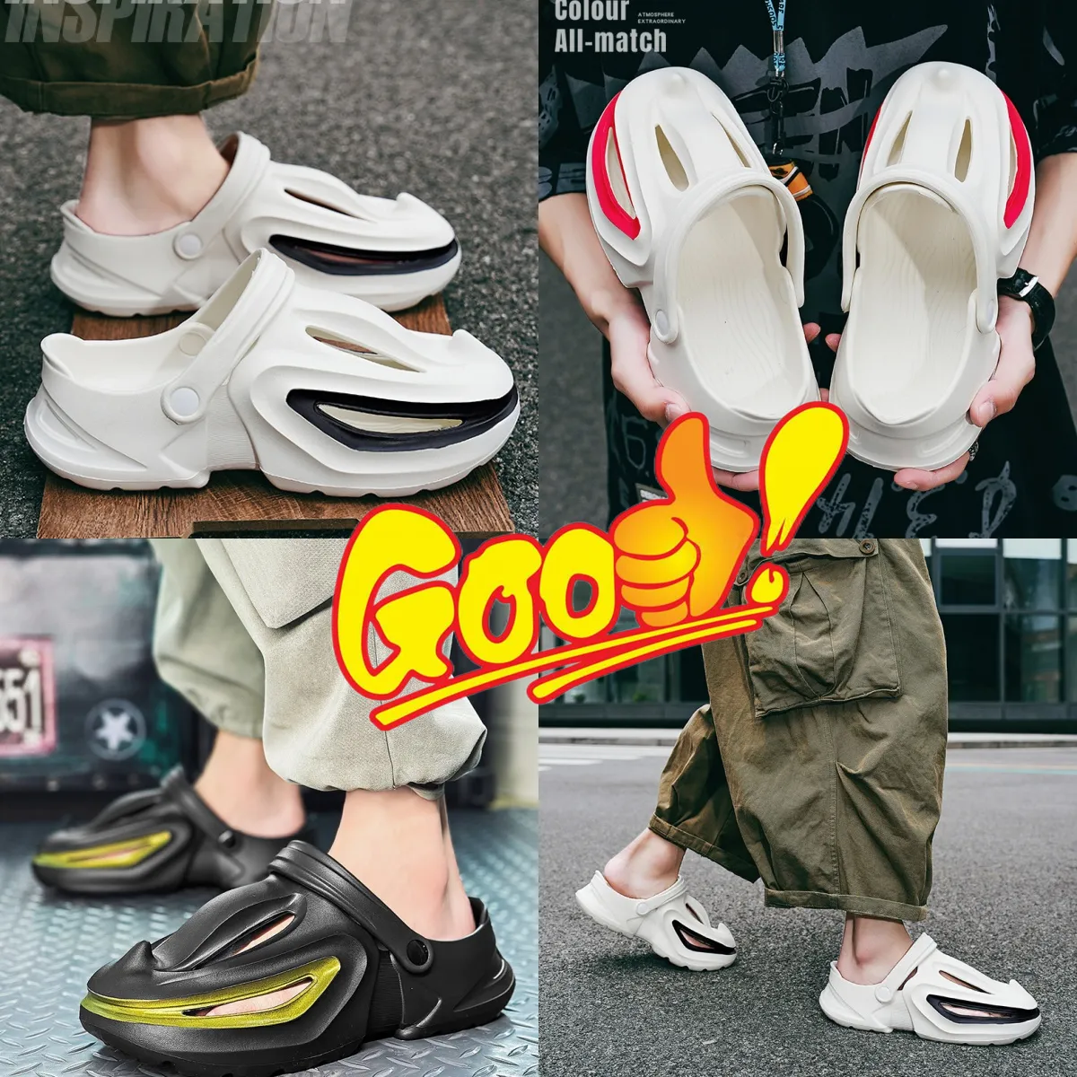 2024 High quality Designer Shark shoes beach shoes men's height summer shoes breathable sandals GAI 40-45