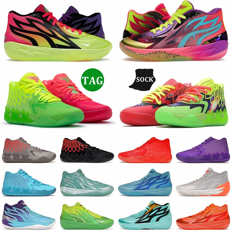 Nuove scarpe originali 1:1 LaMelo Ball MB 0.1 0.2 Gorange Honeycomb Supernova Scarpe da ginnastica Rick e Morty Scarpe da pallacanestro da uomo Digital Camo Athletic Sports Designer Sneakers