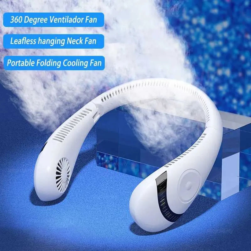 Electric Fans Yoodragons Portable Neck Fan 360 Cooling Nek Fan de Cuello Mini USB Battery Sport Wireless Fan 240319