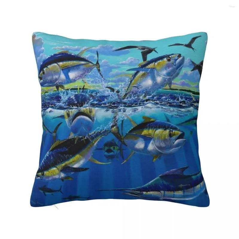 Kudde Yellowfin Run Throw Christmas Pillow Case Dekorativa S för lyx soffa barn