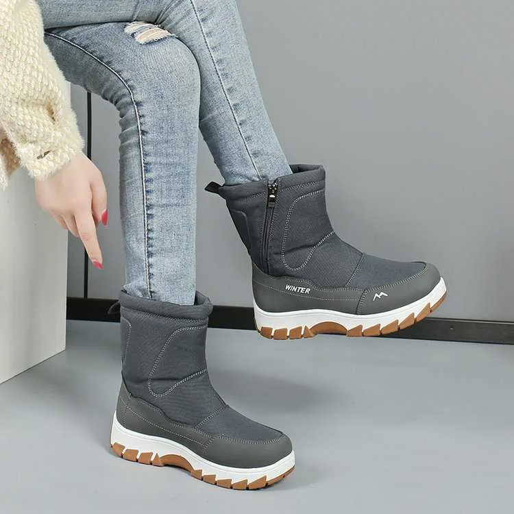 HBP Nuovi stivali moda invernale non di marca Coppia stivali da neve ispessiti Scarpe da esterno morbide e calde, durevoli e stabili per le donne