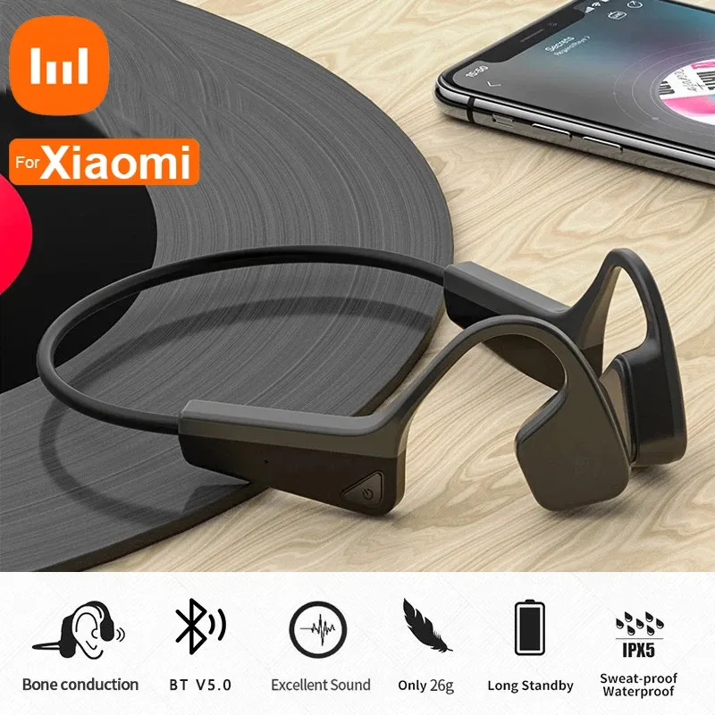 Écouteurs pour Xiaomi Sport casque à Conduction osseuse étanche écouteur sans fil Bluetooth casque Compatible avec Microphone pour la course