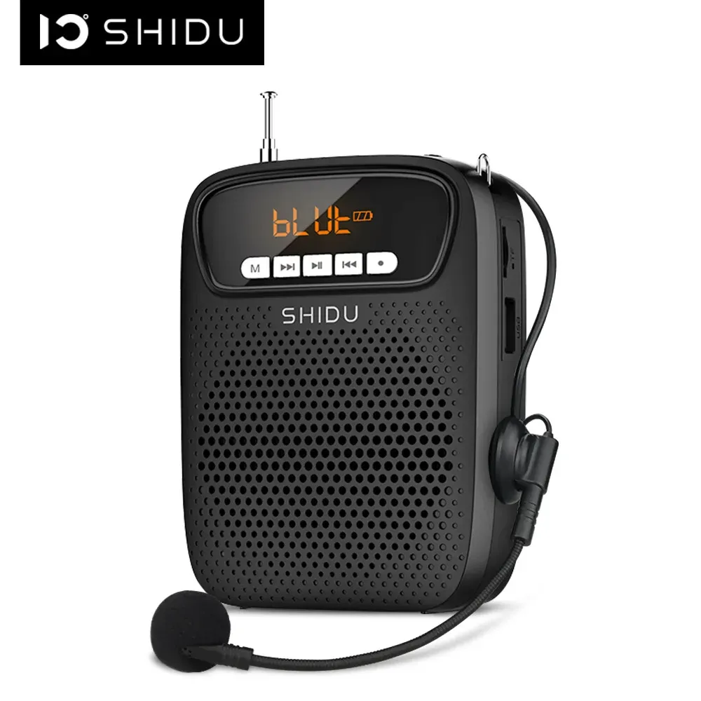 Luidsprekers SHIDU 15 W Draagbare Stemversterker Bedrade Microfoon FM Radio AUX Audio-opname Bluetooth Speaker Voor Leraren S278