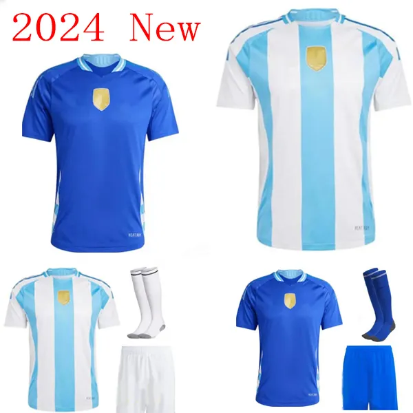 2024 Maillot de football Argentine 3 étoiles MESSIS 24 25 Fans Player Version MAC ALLISTER DYBALA DI MARIA MARTINEZ DE PAUL MARADONA Kit Enfant Enfants Hommes Femmes Maillot de Football