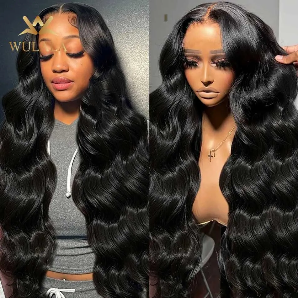 Synthetische Perücken 13x6 HD Transparente Körperwelle Lace Front Perücke Brasilianische 360 Lace Frontal Perücken 13x4 Preplucked Lace Human Hair Perücken Nass und gewellt 240328 240327