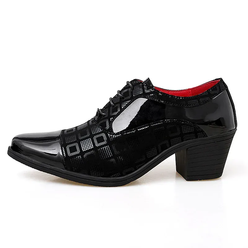 Stövlar män formella skor höga klackar affärsklänningskor manliga oxfords pekade tå formell sko för man lyxig bröllopsfest läder sko