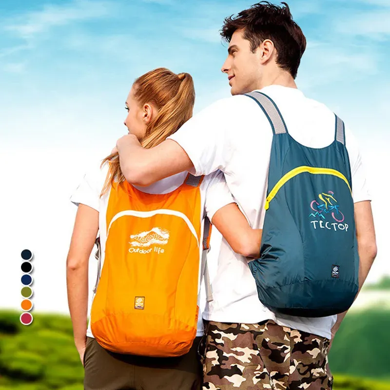 Bags Outdoor Men Women Travel Backpack Waterproof Portable Storage Ultralight Double Shoulder Mountain Climbing Foldable Skin Bag 14L