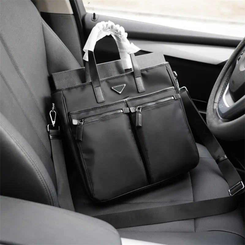 Sac de styliste pour hommes, porte-documents noir, sac à main de bureau pour ordinateur portable, fourre-tout en Nylon, sacs à bandoulière de luxe, porte-documents pour femmes