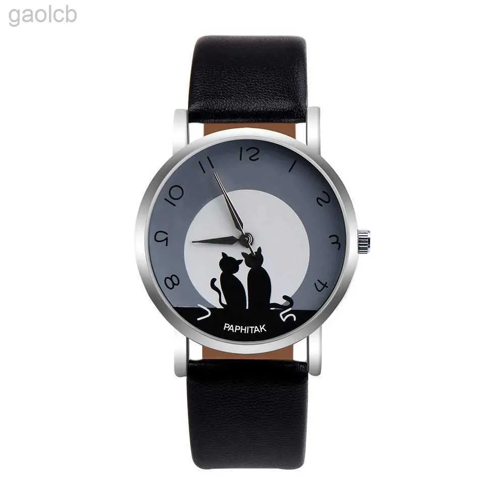 Armbanduhren Uhr Für Frauen Lether Gürtel Frauen Nette Katze Faux Leder Analog Quarzuhr Für Frauen Montre Femme Reloj Mujer 24319
