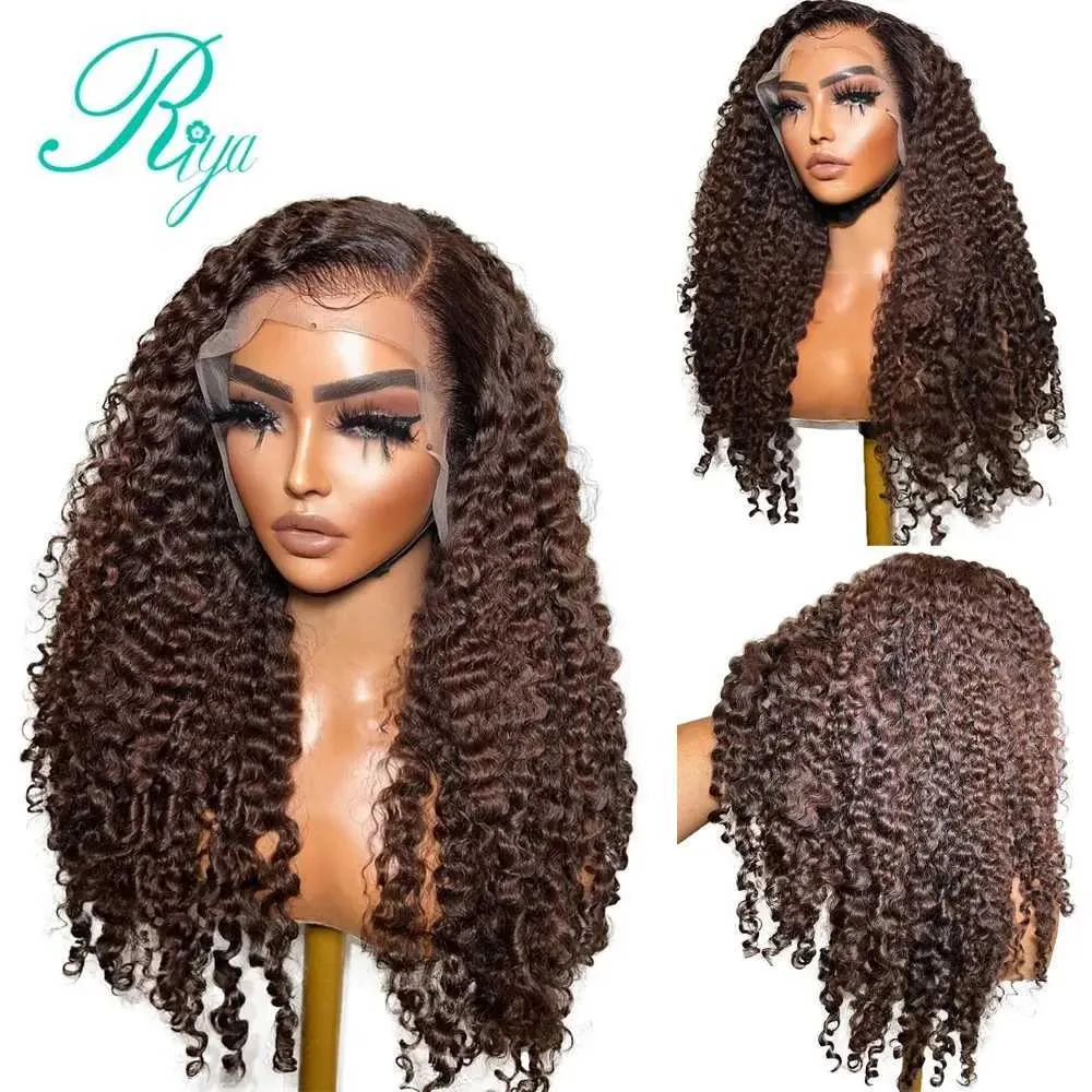 Syntetyczne peruki imbir 13x6 koronkowe przednie ludzkie włosy peruki dla kobiet wstępnie wyrzucone 250% brazylijskie Jerry Curly 4x4 Lace Closure Pargure Human Hair Remy 240328 240327