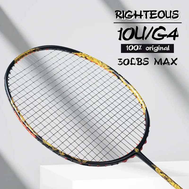 Alpsport GD 10U 52G T500 Ultra-Light Badminton rakieta maksymalna 30 funtów importowana profesjonalna rakieta z włókna węglowego 240304