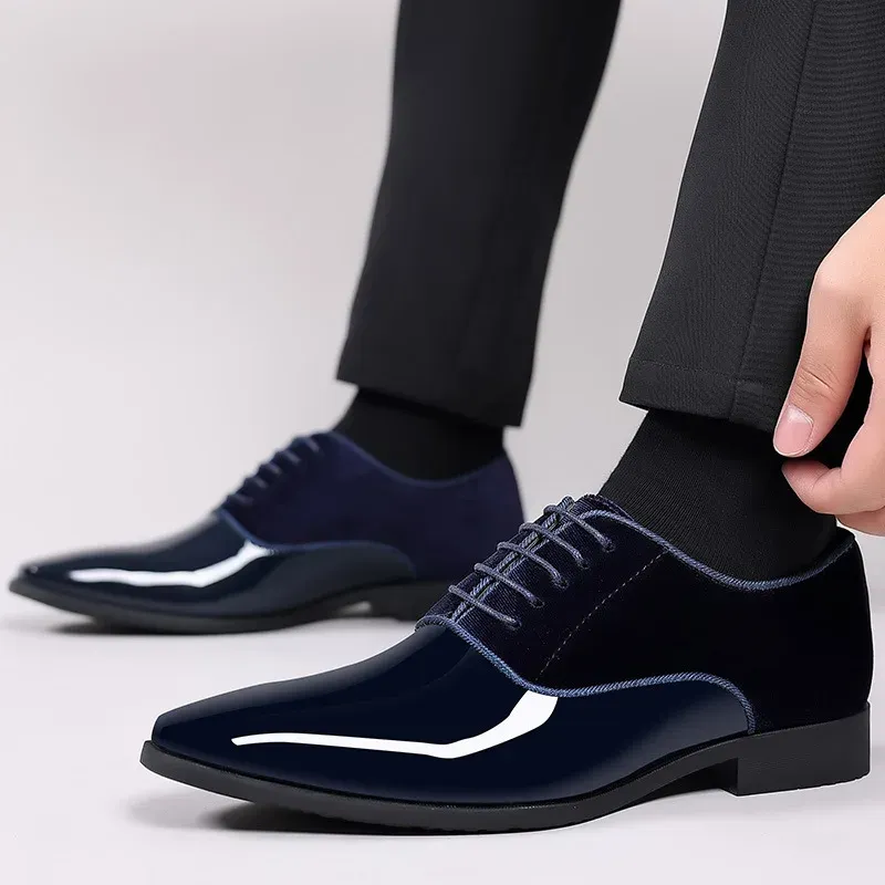 Buty plus size 3850 Man Man Formal czarne skórzane buty dla mężczyzn zorganizowane Oxfords dla męskich biuro weselnego Biuro Business Bute Mężczyźni